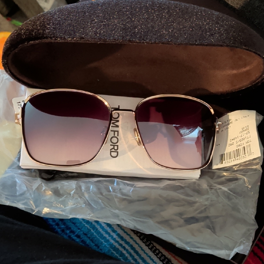 Tom Ford Gold Frame Sunglasses with Gradient Lenses